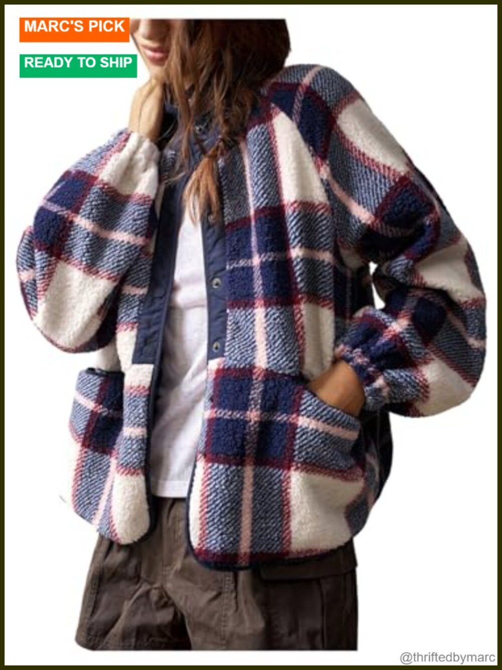 Plaid Flannel Shacket Button Down Long Sleeve Jacket